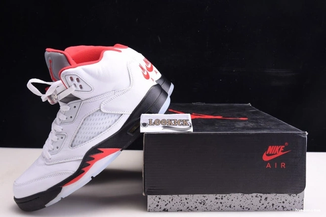 HYPE Jordan Fire Red (2020) Retro Tongue Air 5 Silver DA1911-102 0713